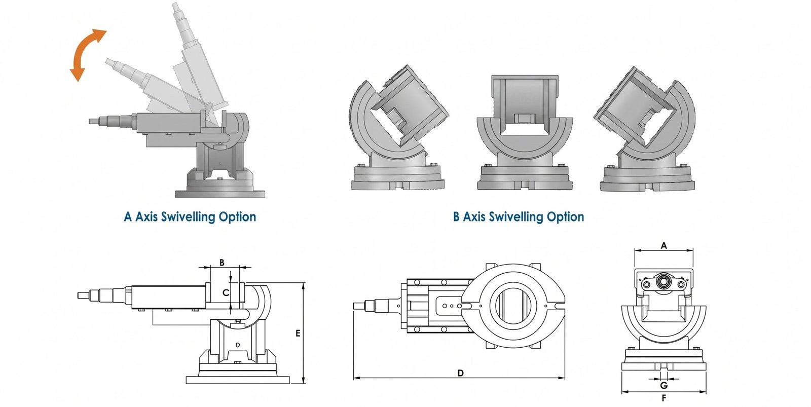 Unique 3-Way Universal Tilt & Swivel Angle Vice Code No: U330 - Image 2